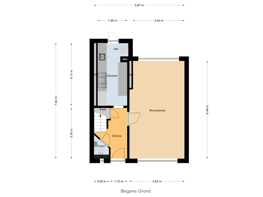 View floorplan of Begane Grond of Ambrosiusstraat 9