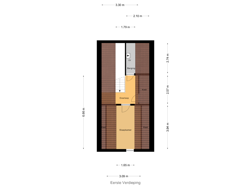 Bekijk plattegrond van Eerste Verdieping van Onderweg 4