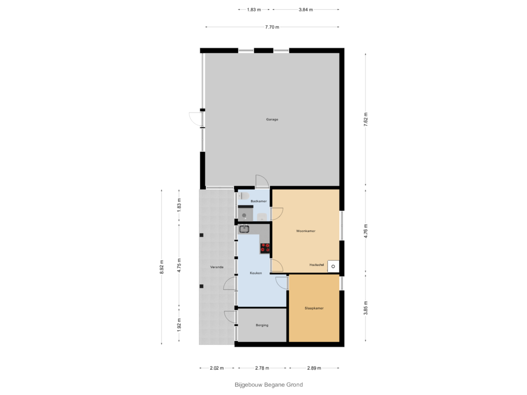 Bekijk plattegrond van Bijgebouw Begane Grond van Onderweg 4