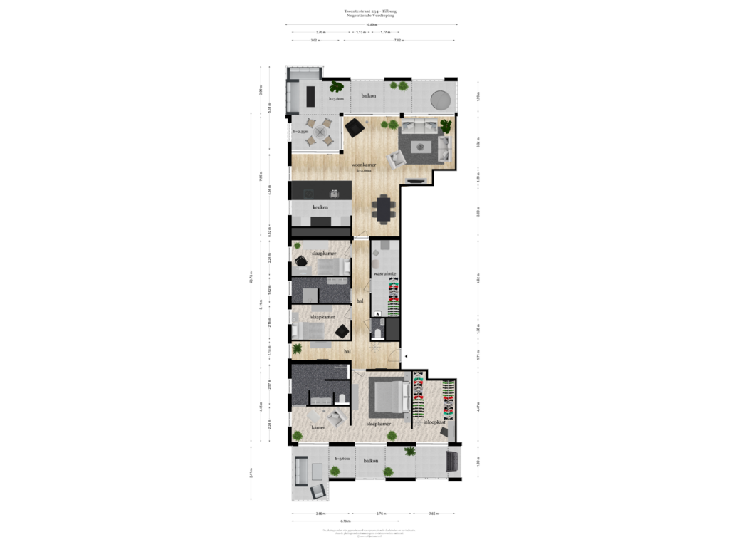 Bekijk plattegrond van NEGENTIENDE VERDIEPING van Twentestraat 234