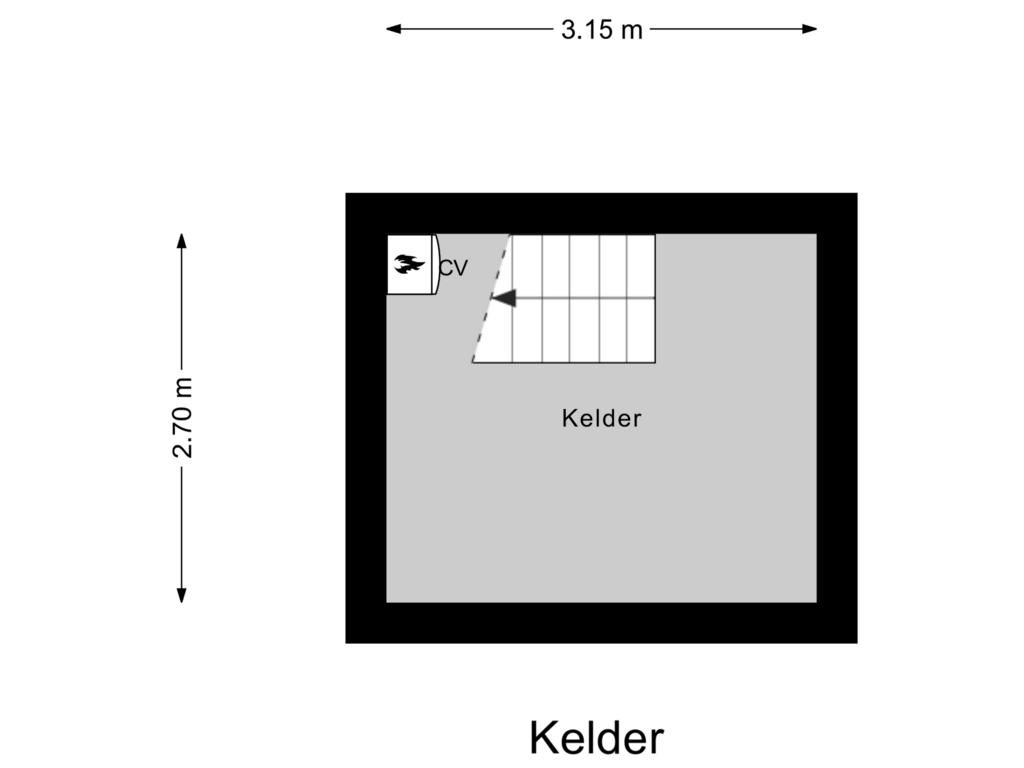 Bekijk plattegrond van Kelder van Vlasstraat 24