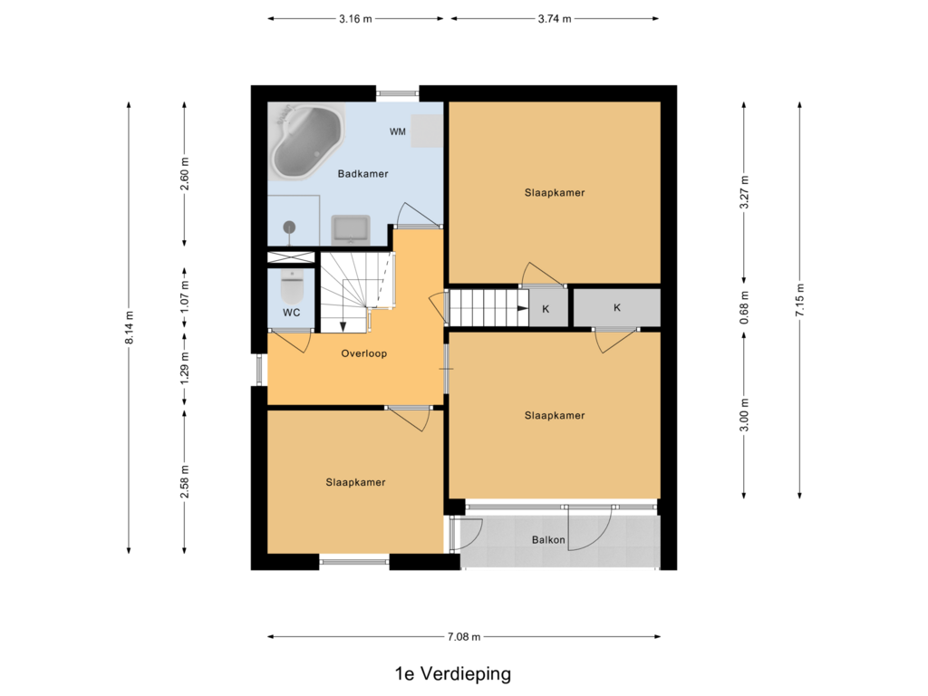 Bekijk plattegrond van 1e Verdieping van Vlasstraat 24