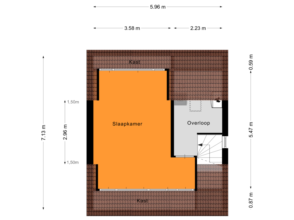 View floorplan of Tweede Verdieping of Rooseveltstraat 55