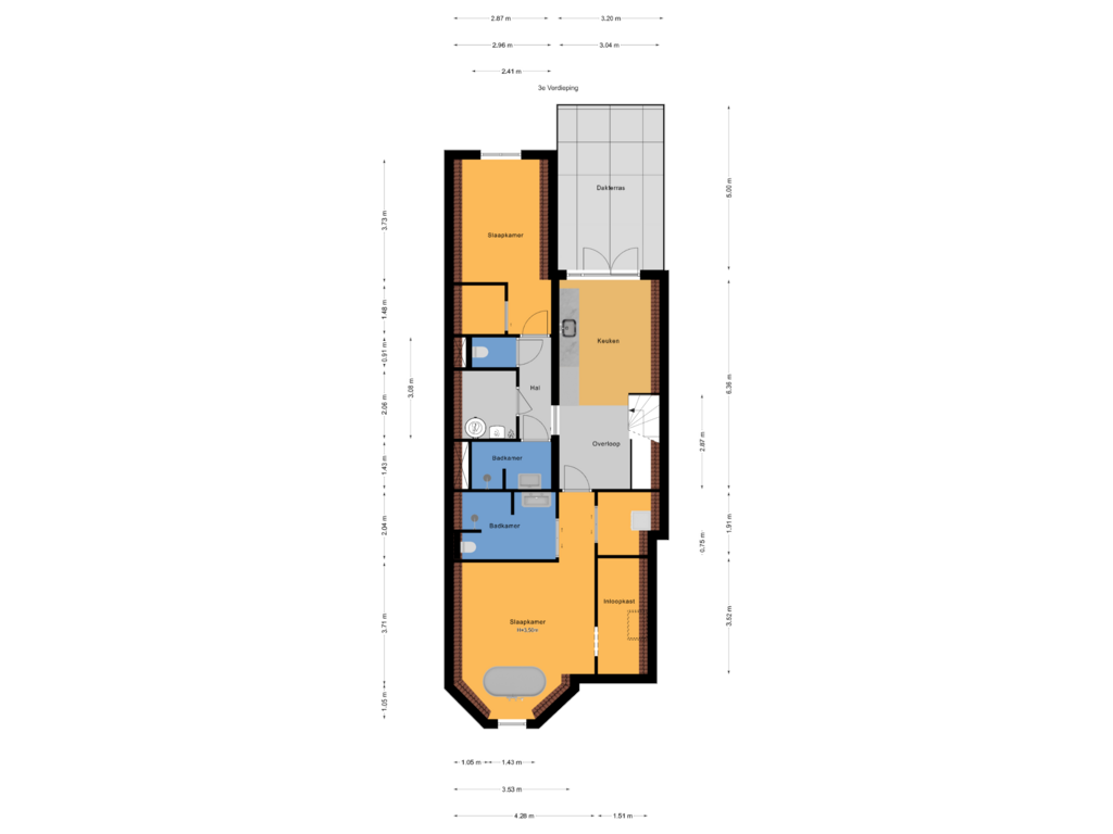 Bekijk plattegrond van 3e Verdieping van Bankastraat 143-B