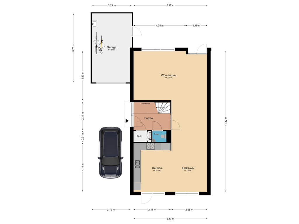 View floorplan of Beganegrond of Koningsvaren 5