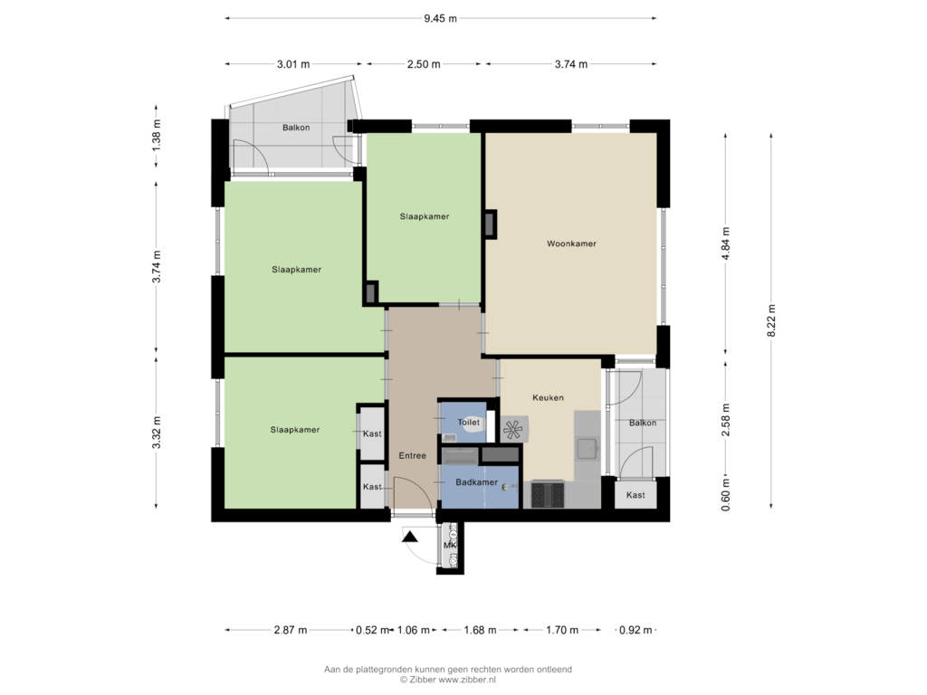 View floorplan of Appartement of Neptunusstraat 70