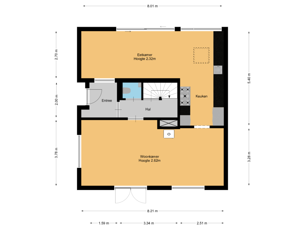 View floorplan of Begane grond of Tolakkerweg 134