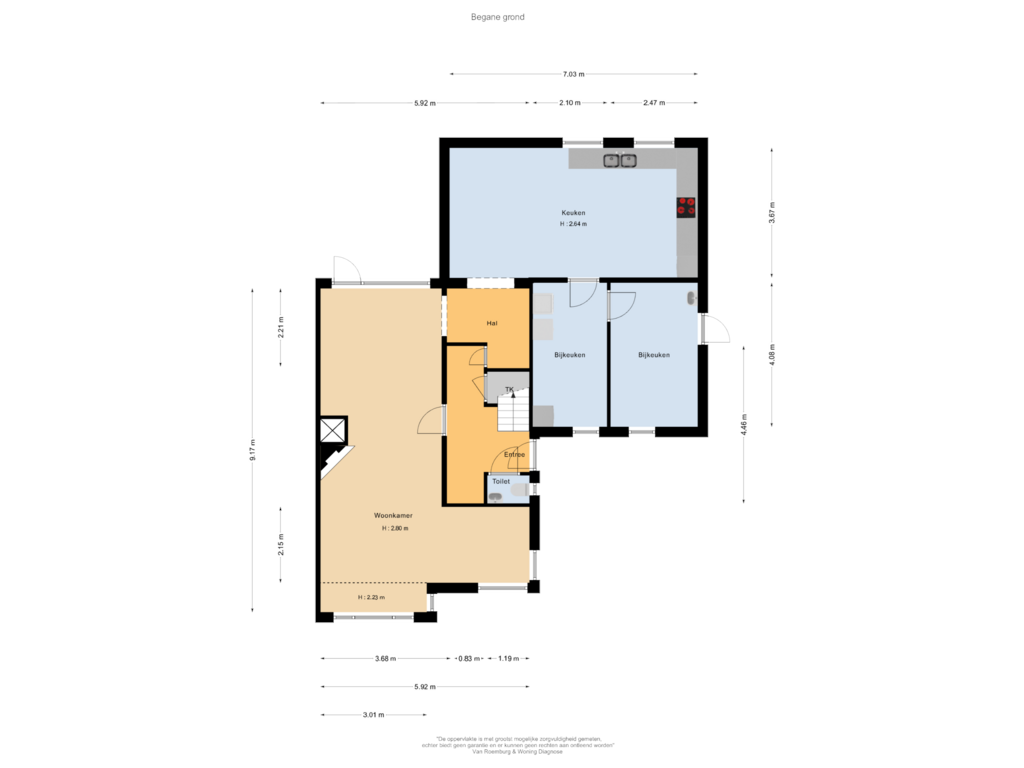 View floorplan of Begane grond of Burgemeester Amersfoordtlaan 38