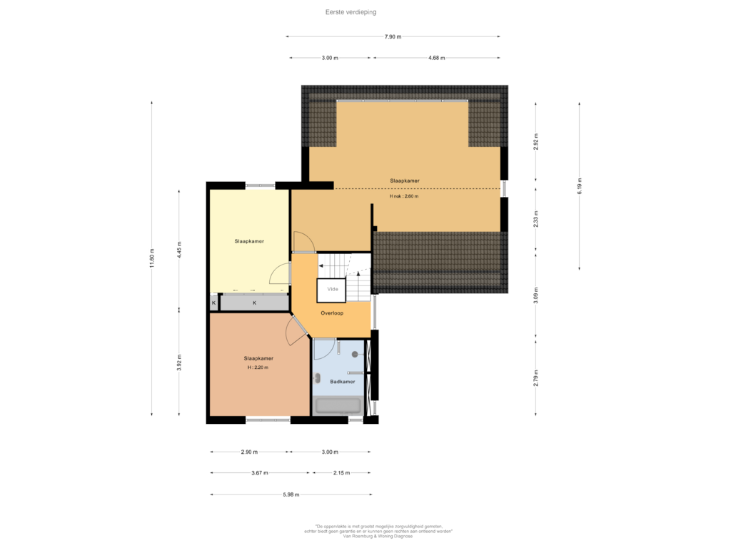 View floorplan of Eerste verdieping of Burgemeester Amersfoordtlaan 38