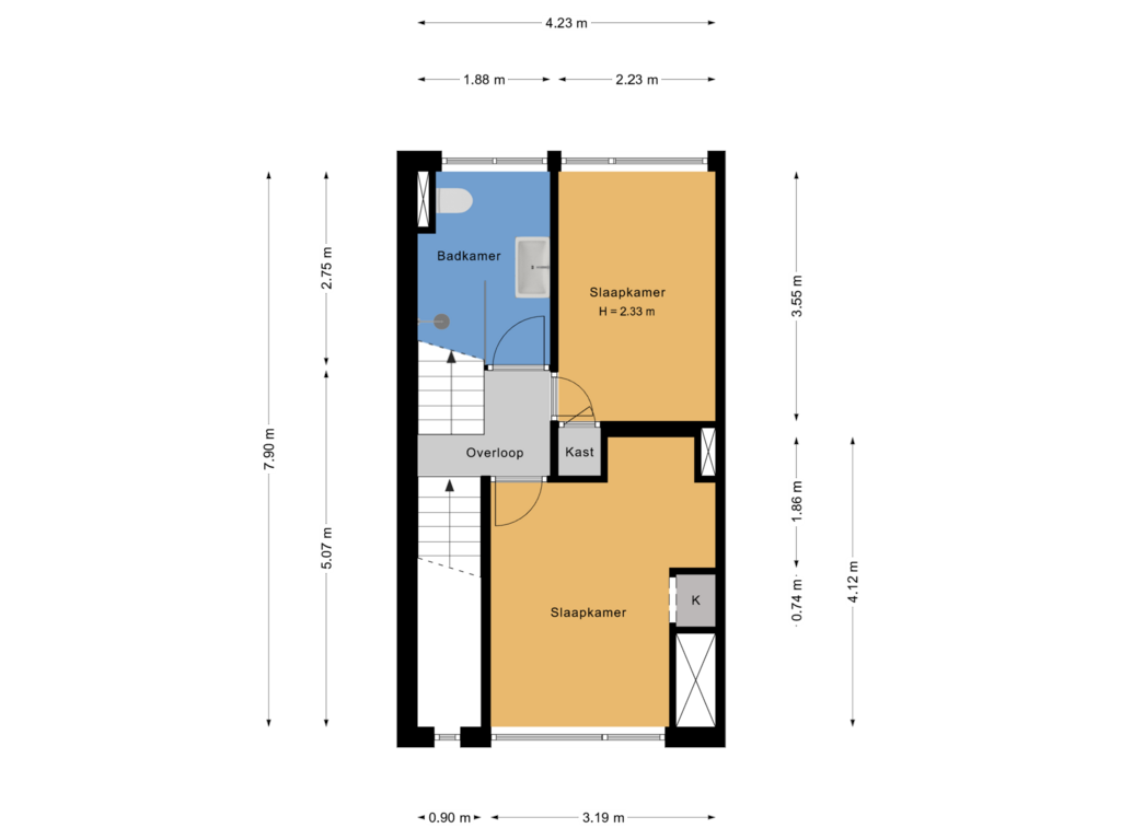 Bekijk plattegrond van 1e verdieping van Johanna Naberstraat 13