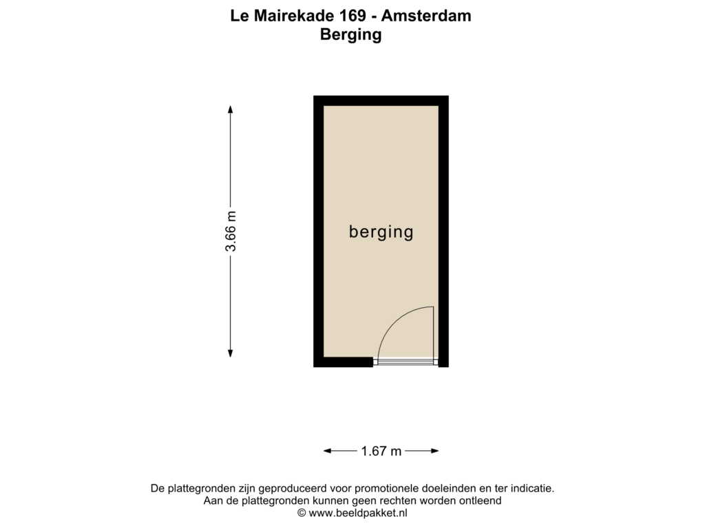 View floorplan of BERGING of Le Mairekade 169