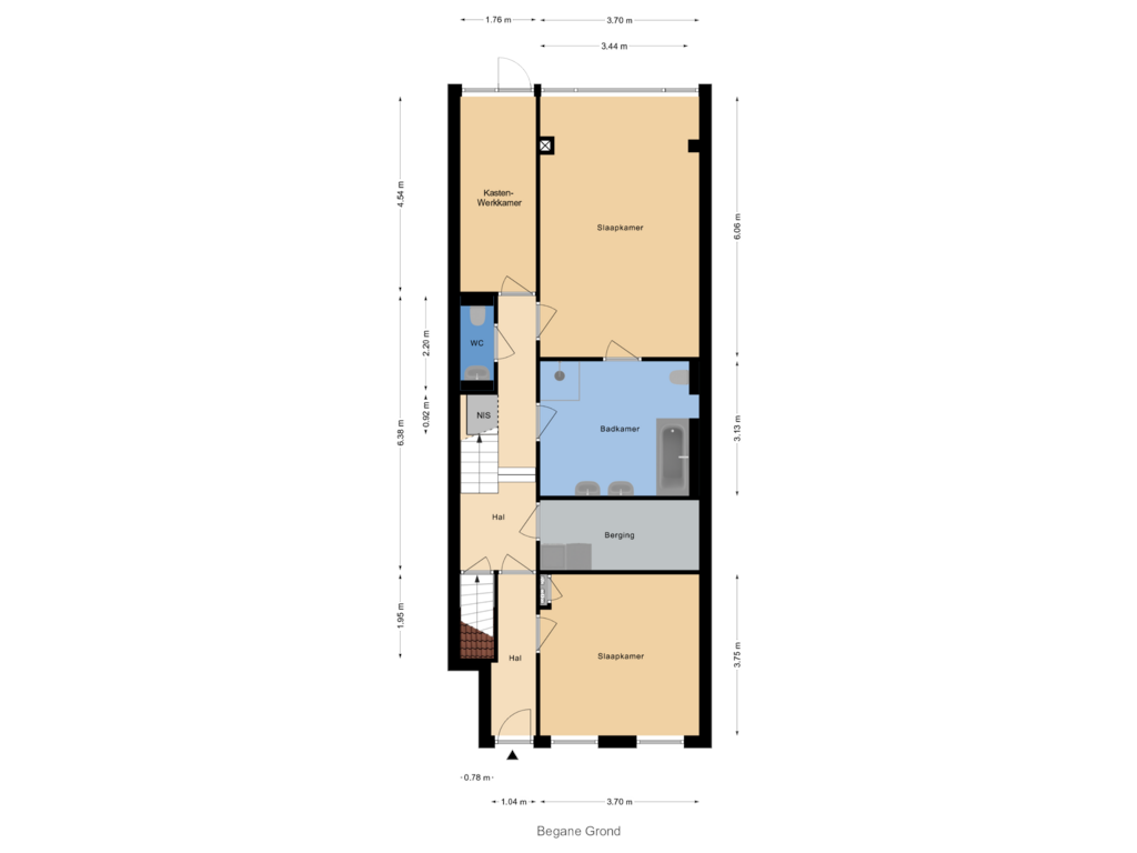 Bekijk plattegrond van Begane Grond van Benthuizerstraat 108-B