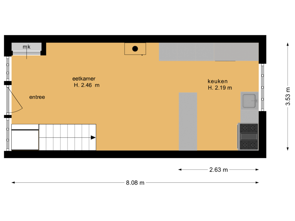 Bekijk plattegrond van Begane grond van Herenstraat 1