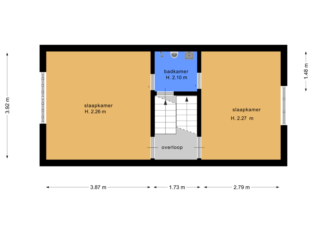 Bekijk plattegrond van Derde verdieping van Herenstraat 1