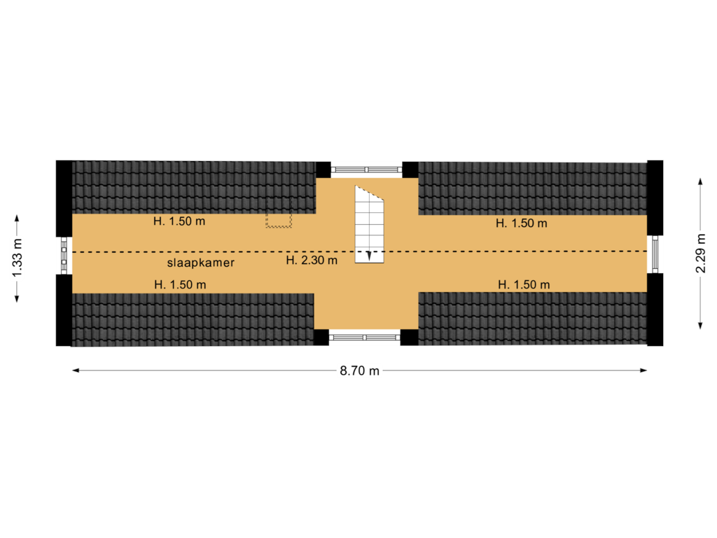 Bekijk plattegrond van Vierde verdieping van Herenstraat 1