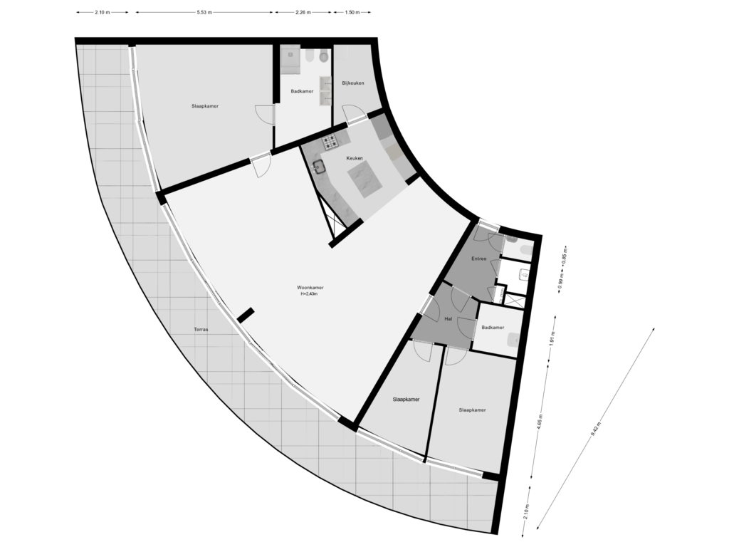 Bekijk plattegrond van Appartement van Marie van Eijsden-Vinkstraat 389