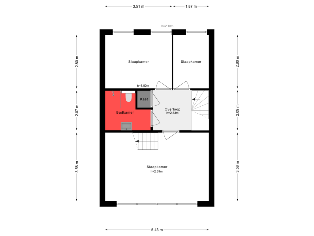 Bekijk plattegrond van 3e Verdieping van Bijlmerdreef 739