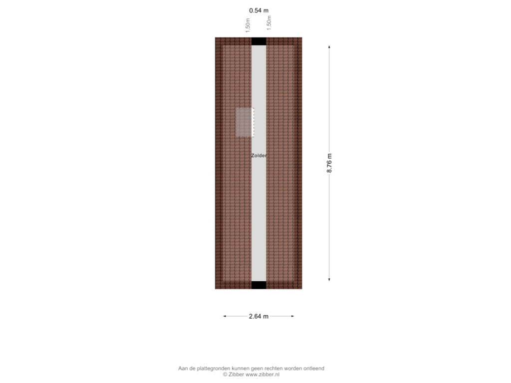 View floorplan of Zolder of Vleermuisstraat 18