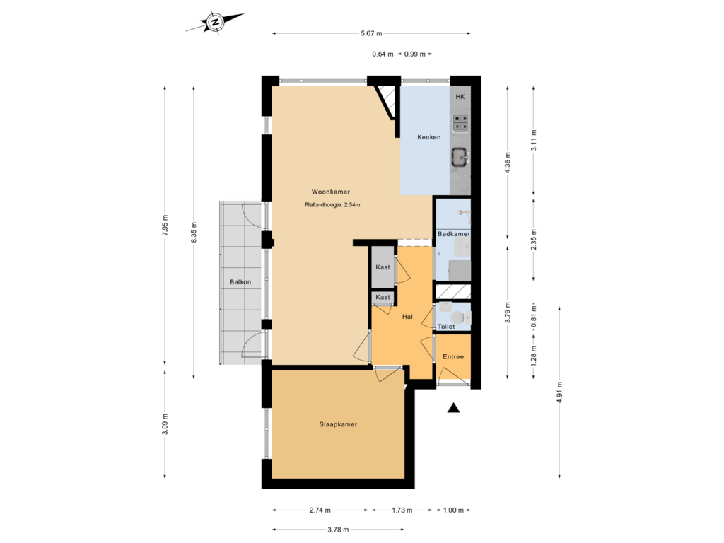 Bekijk plattegrond van Plattegrond van van der Werffstraat 342