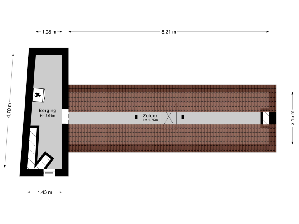 Bekijk plattegrond van 4e verdieping van Hoge Rijndijk 5