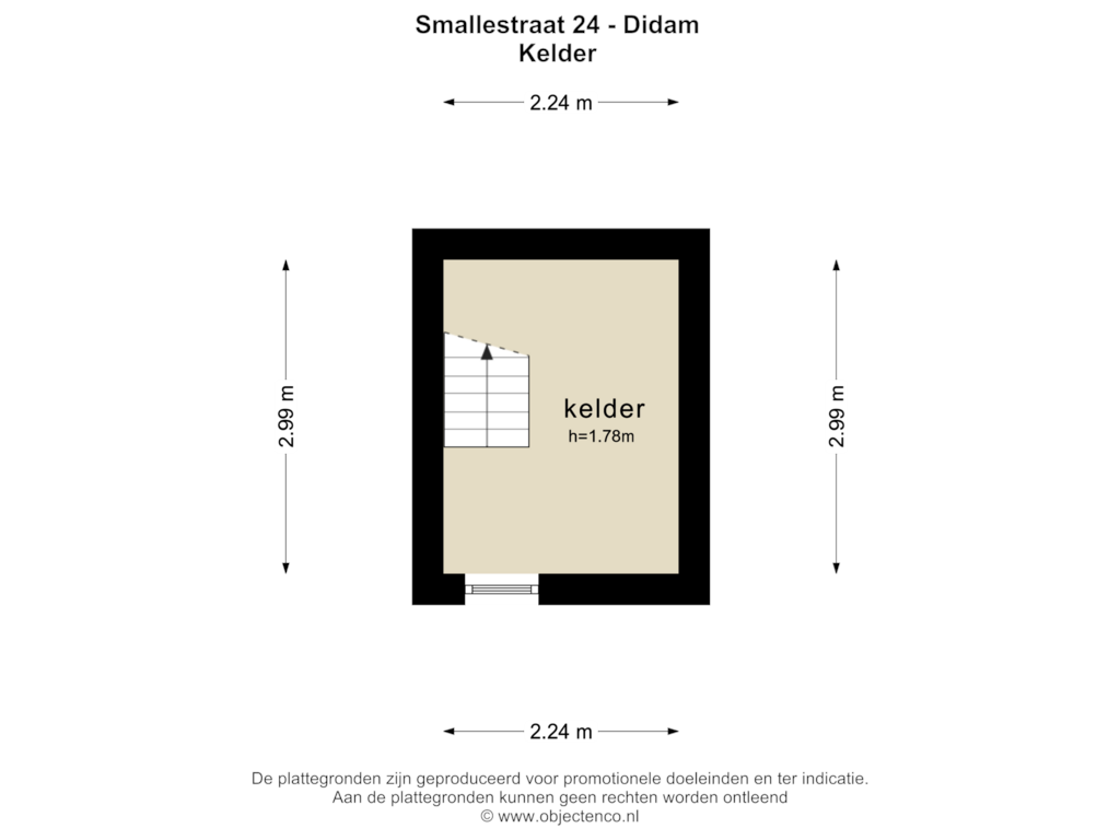 Bekijk plattegrond van Kelder van Smallestraat 24