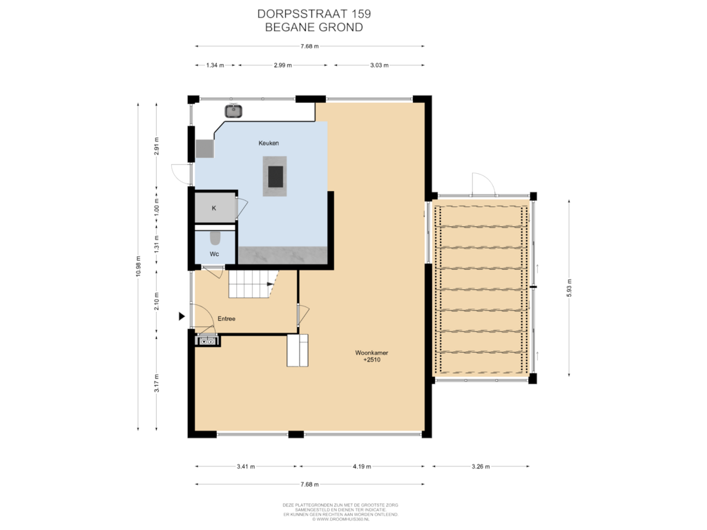 Bekijk plattegrond van Begane Grond van Dorpsstraat 159