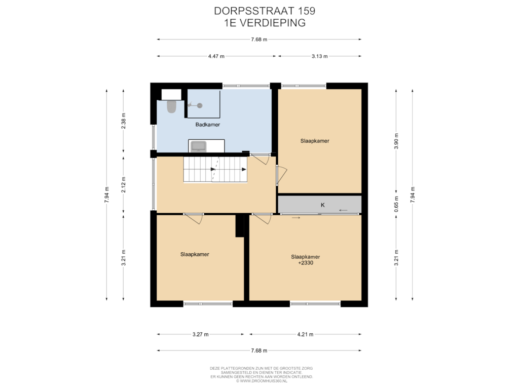 Bekijk plattegrond van 1E Verdieping van Dorpsstraat 159