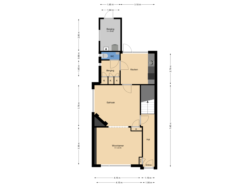 Bekijk plattegrond van Begane grond van Smallelaan 12