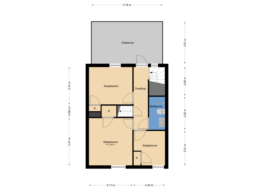 Bekijk plattegrond van 1e verdieping van Smallelaan 12