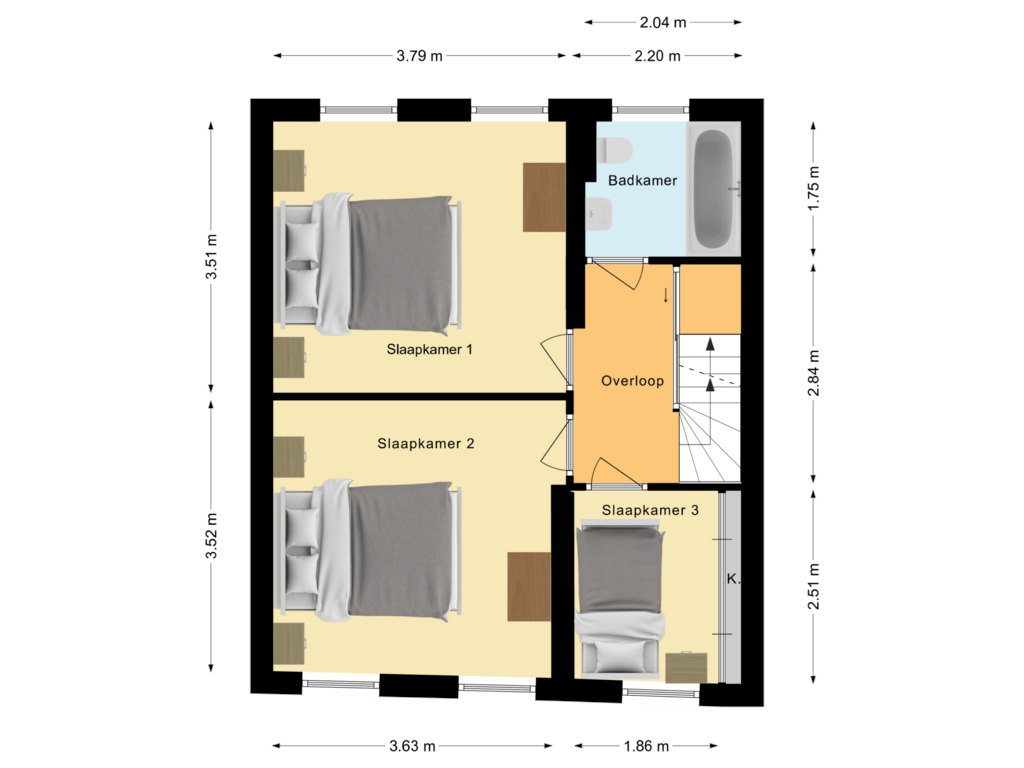 Bekijk plattegrond van Eerste verdieping van Hamstraat 28-C