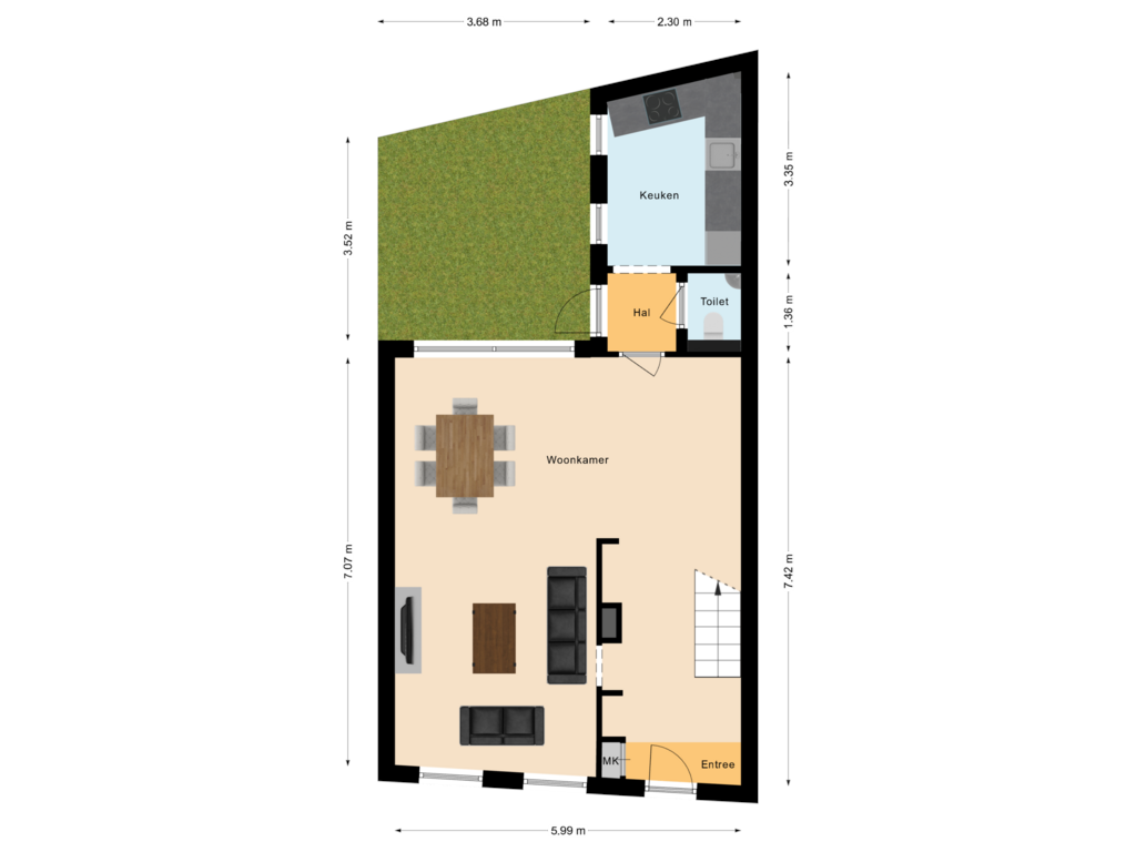 Bekijk plattegrond van Situatie van Hamstraat 28-C