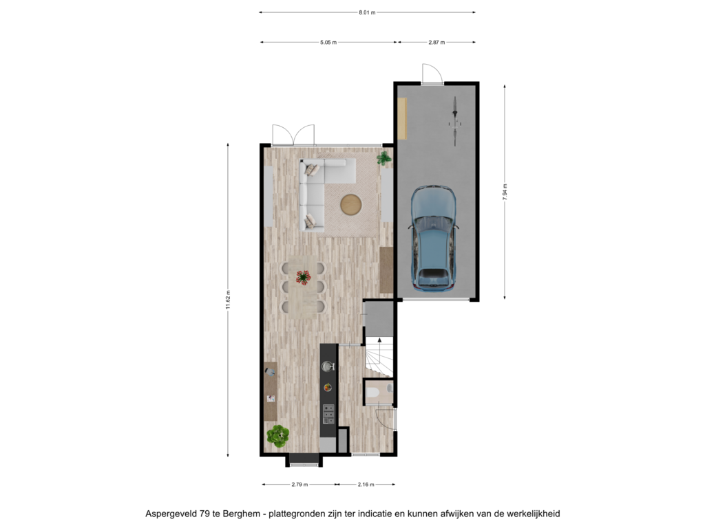 Bekijk plattegrond van Aspergeveld 79 te Berghem - begane grond van Aspergeveld 79