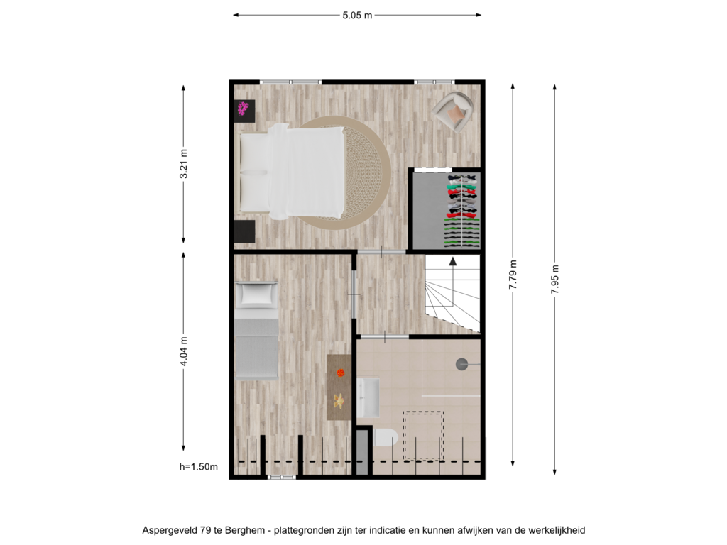 Bekijk plattegrond van Aspergeveld 79 te Berghem - tweede verdieping van Aspergeveld 79