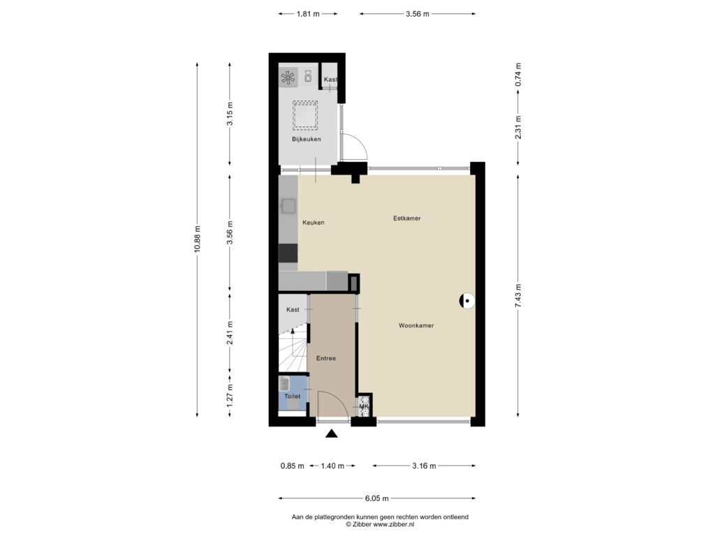 Bekijk plattegrond van Begane Grond van Spittendijk 49