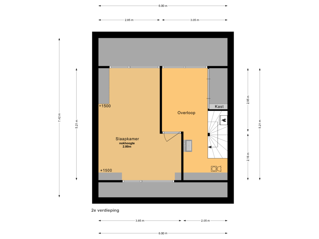 View floorplan of 2e verdieping of Buitenlust 64