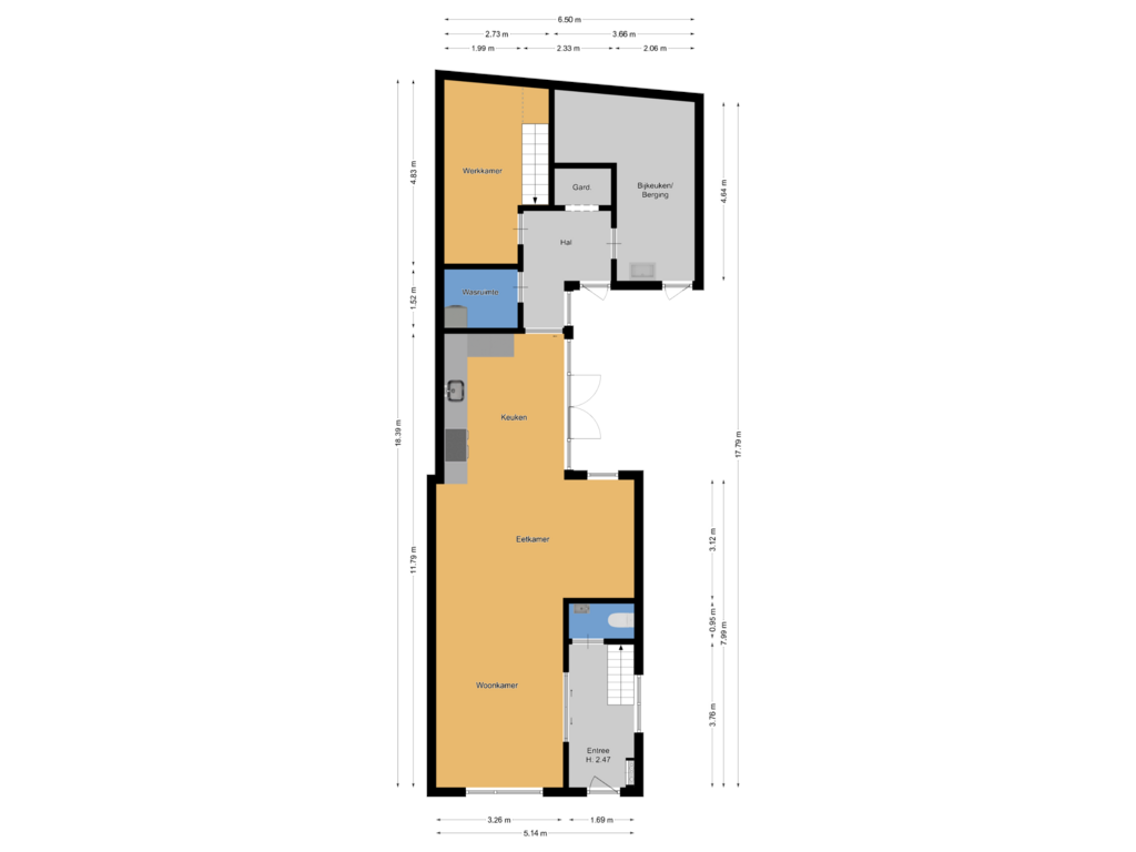 Bekijk plattegrond van Begane grond van Klompweg 10