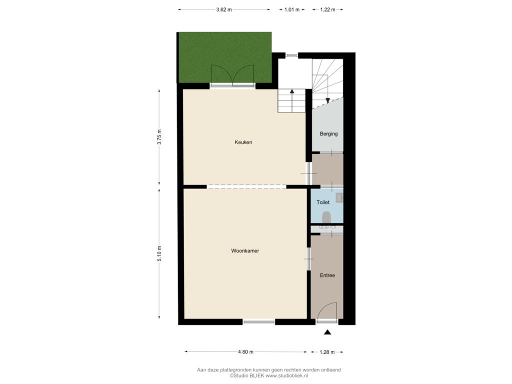 Bekijk plattegrond van Begane grond van Walstraat 3