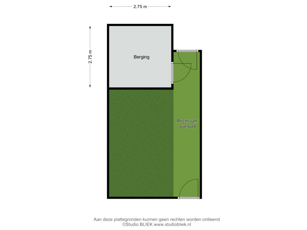 Bekijk plattegrond van Berging en buitenruimte van Walstraat 3