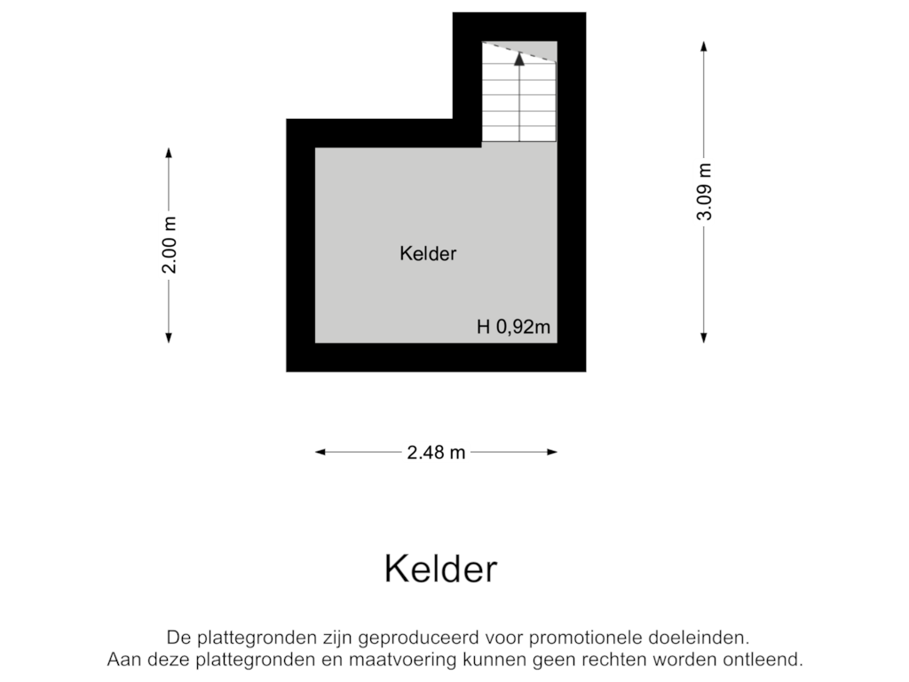 Bekijk plattegrond van Kelder van Hogestraat 15