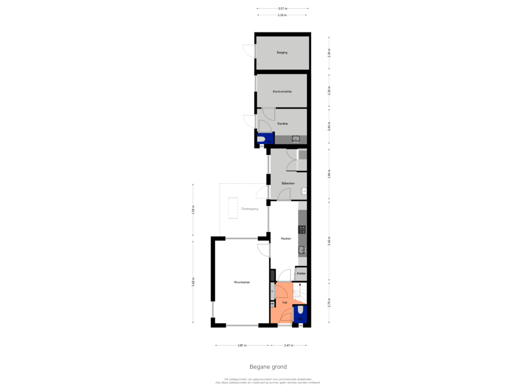 Bekijk plattegrond van Begane grond van Hogestraat 15