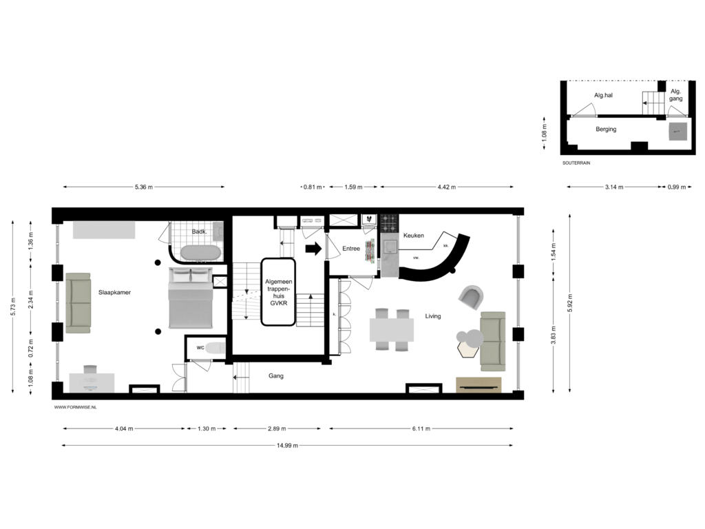 Bekijk plattegrond van 3e VERDIEPING van Prinsengracht 858-C