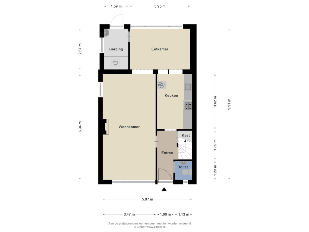 View floorplan of Begane Grond of Thomas van Heereveldstraat 6