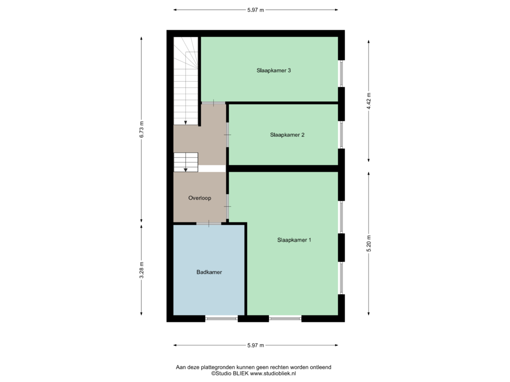 Bekijk plattegrond van Verdieping 1 van Walstraat 5