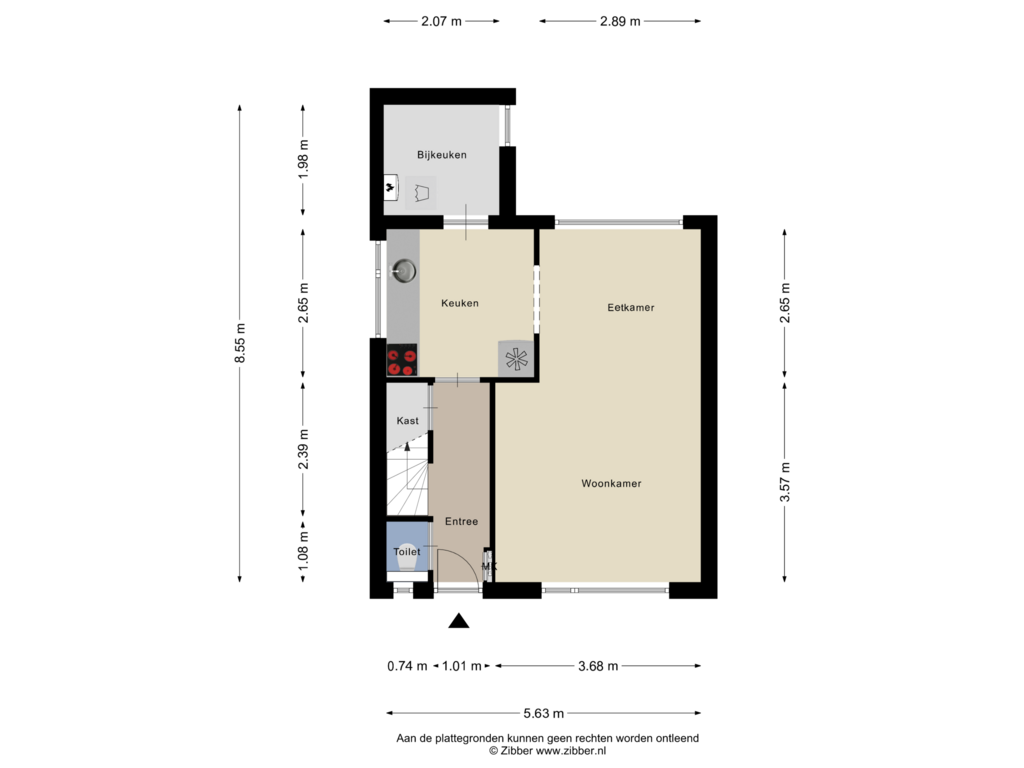 Bekijk plattegrond van Begane grond van Mansfeldstraat 11