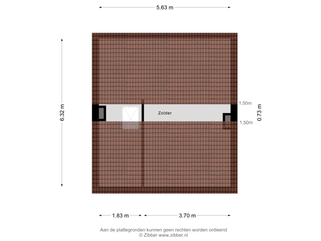 Bekijk plattegrond van Zolder van Mansfeldstraat 11