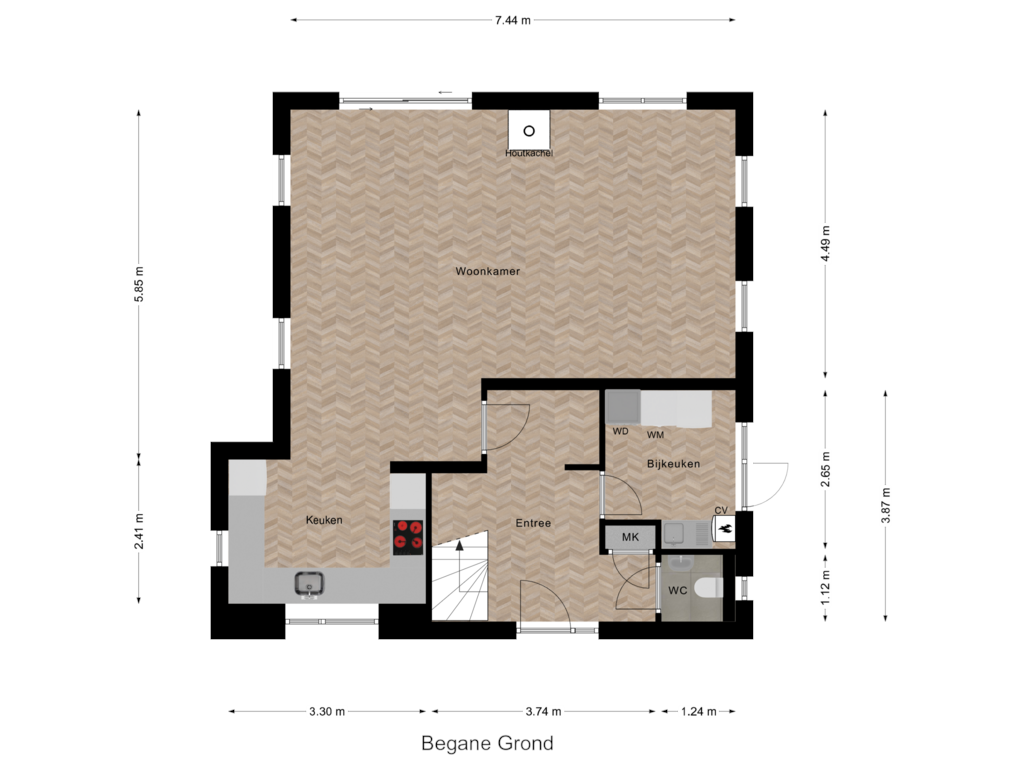 Bekijk plattegrond van Begane Grond van Kievit 6