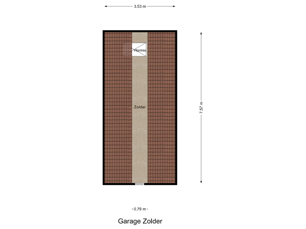 Bekijk plattegrond van Garage Zolder van Kievit 6