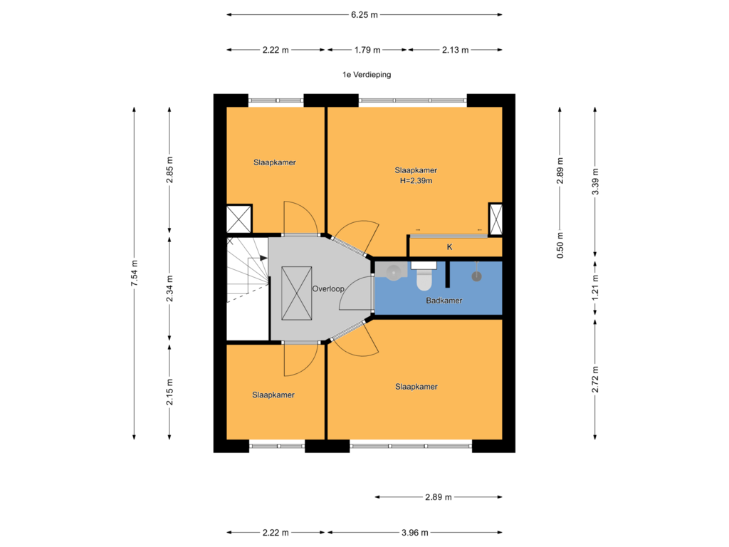 Bekijk plattegrond van 1e Verdieping van Vermaasstraat 12