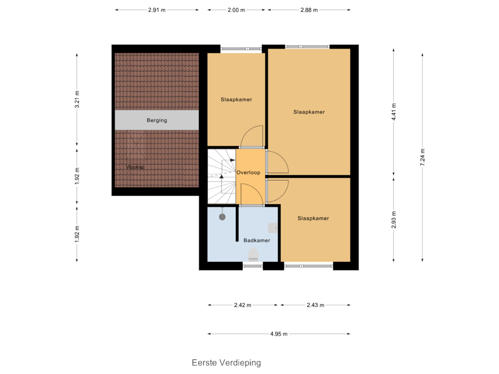 Bekijk plattegrond van Eerste Verdieping van Braspenningstraat 57