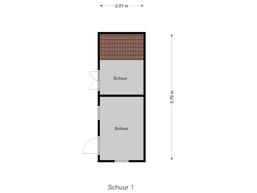 Bekijk plattegrond van Schuur 1 van Braspenningstraat 57